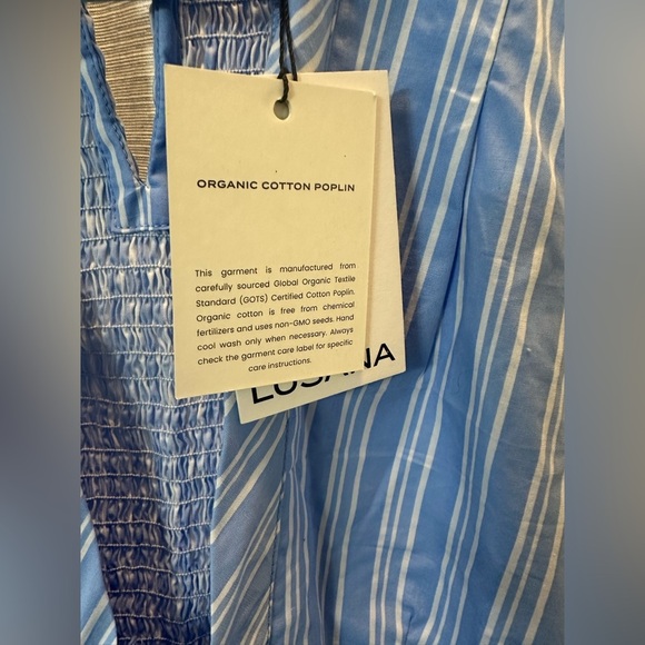 NWT Lusana Blue Striped Midi sundress - Picture 6 of 9